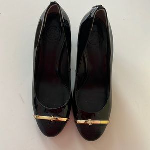 Tory Burch black patent leather high heals